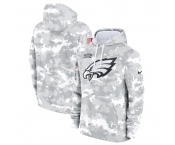 Men's Philadelphia Eagles 2024 Arctic Camo Salute To Service Club Fleece Pullover Hoodie