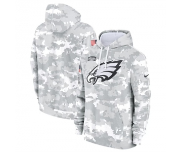 Men's Philadelphia Eagles 2024 Arctic Camo Salute To Service Club Fleece Pullover Hoodie