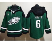 Men's Philadelphia Eagles #6 DeVonta Smith Green Lace-Up Pullover Hoodie