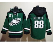 Men's Philadelphia Eagles #88 Dallas Goedert Green Lace-Up Pullover Hoodie