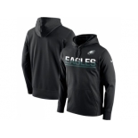 Men's Philadelphia Eagles Nike Black Sideline Circuit Pullover Performance Hoodie