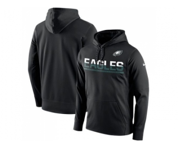 Men's Philadelphia Eagles Nike Black Sideline Circuit Pullover Performance Hoodie