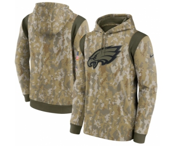 Men's Philadelphia Eagles Nike Camo 2021 Salute To Service Therma Performance Pullover Hoodie