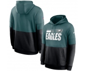 Men's Philadelphia Eagles Nike Green Black Sideline Impact Lockup Performance Pullover Hoodie