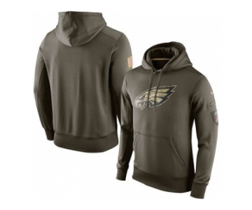 Men''s Philadelphia Eagles Nike Olive Salute To Service KO Performance Hoodie