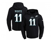 Nike Philadelphia Eagles #11 Carson Wentz Black Name & Number Pullover NFL Hoodie