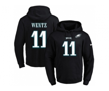 Nike Philadelphia Eagles #11 Carson Wentz Black Name & Number Pullover NFL Hoodie