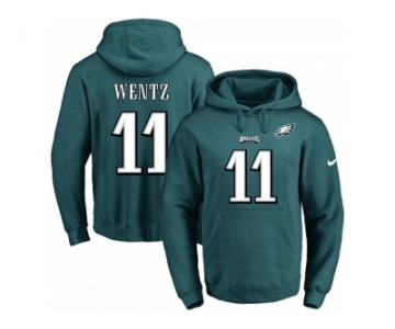 Nike Philadelphia Eagles #11 Carson Wentz Midnight Green Name & Number Pullover NFL Hoodie