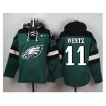 Nike Philadelphia Eagles #11 Carson Wentz Midnight Green Player Pullover Hoodie