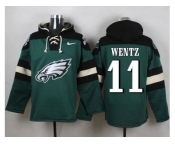 Nike Philadelphia Eagles #11 Carson Wentz Midnight Green Player Pullover Hoodie