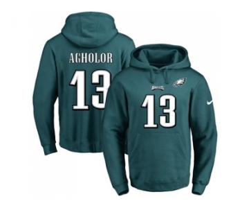 Nike Philadelphia Eagles #13 Nelson Agholor Midnight Green Name & Number Pullover NFL Hoodie