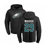 Nike Philadelphia Eagles #29 Avonte Maddox Black Name & Number Logo Pullover Hoodie