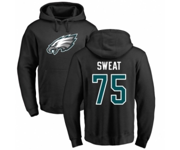 Nike Philadelphia Eagles #75 Josh Sweat Black Name & Number Logo Pullover Hoodie