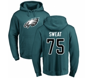 Nike Philadelphia Eagles #75 Josh Sweat Green Name & Number Logo Pullover Hoodie