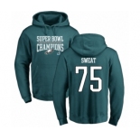 Nike Philadelphia Eagles #75 Josh Sweat Green Super Bowl LII Champions Pullover Hoodie