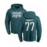 Nike Philadelphia Eagles #77 Michael Bennett Green Super Bowl LII Champions Pullover Hoodie