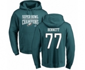 Nike Philadelphia Eagles #77 Michael Bennett Green Super Bowl LII Champions Pullover Hoodie