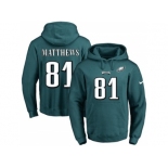 Nike Philadelphia Eagles #81 Jordan Matthews Midnight Green Name & Number Pullover NFL Hoodie