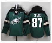 Nike Philadelphia Eagles #87 Brent Celek Green Player Pullover Hoodie