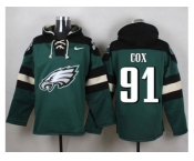 Nike Philadelphia Eagles #91 Fletcher Cox Green Player Pullover Hoodie