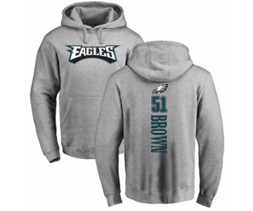 Philadelphia Eagles #51 Zach Brown Ash Backer Pullover Hoodie