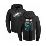 Philadelphia Eagles #51 Zach Brown Black Name & Number Logo Pullover Hoodie