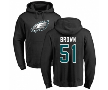 Philadelphia Eagles #51 Zach Brown Black Name & Number Logo Pullover Hoodie