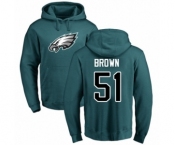 Philadelphia Eagles #51 Zach Brown Green Name & Number Logo Pullover Hoodie