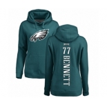 Women's Nike Philadelphia Eagles #77 Michael Bennett Green Backer Pullover Hoodie