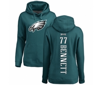 Women's Nike Philadelphia Eagles #77 Michael Bennett Green Backer Pullover Hoodie