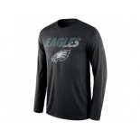 Men's Philadelphia Eagles Nike Black Legend Staff Practice Long Sleeves Performance T-Shirt