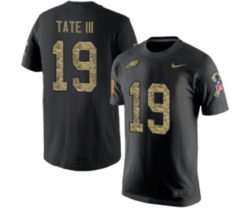 Nike Philadelphia Eagles #19 Golden Tate III Black Camo Salute to Service T-Shirt