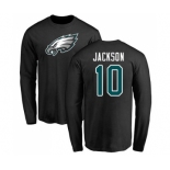 Philadelphia Eagles #10 DeSean Jackson Black Name & Number Logo Long Sleeve T-Shirt