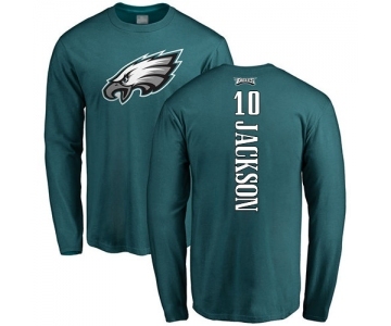 Philadelphia Eagles #10 DeSean Jackson Green Backer Long Sleeve T-Shirt