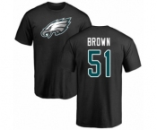 Philadelphia Eagles #51 Zach Brown Black Name & Number Logo T-Shirt