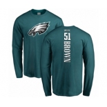 Philadelphia Eagles #51 Zach Brown Green Backer Long Sleeve T-Shirt