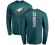 Philadelphia Eagles #51 Zach Brown Green Backer Long Sleeve T-Shirt