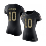 Women's Philadelphia Eagles #10 DeSean Jackson Black Camo Salute to Service T-Shirt