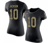 Women's Philadelphia Eagles #10 DeSean Jackson Black Camo Salute to Service T-Shirt