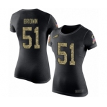 Women's Philadelphia Eagles #51 Zach Brown Black Camo Salute to Service T-Shirt