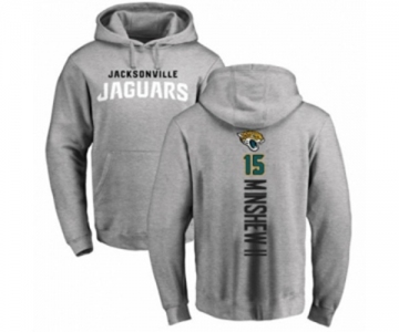 Football Jacksonville Jaguars #15 Gardner Minshew II Ash Backer Pullover Hoodie