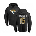 Football Jacksonville Jaguars #15 Gardner Minshew II Black Name & Number Logo Pullover Hoodie