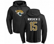 Football Jacksonville Jaguars #15 Gardner Minshew II Black Name & Number Logo Pullover Hoodie