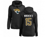 Football Women's Jacksonville Jaguars #15 Gardner Minshew II Black Name & Number Logo Pullover Hoodie