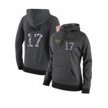 Football Women's Jacksonville Jaguars #17 DJ Chark Stitched Black Anthracite Salute to Service Player Performance Hoodie