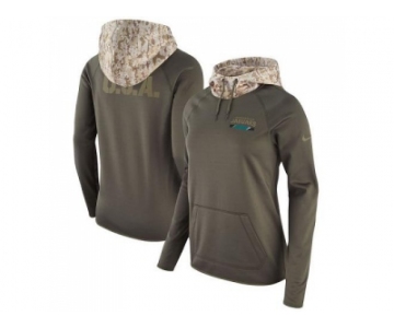 Women Jacksonville Jaguars Nike Olive Salute to Service Performance Pullover Hoodie