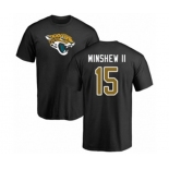 Football Jacksonville Jaguars #15 Gardner Minshew II Black Name & Number Logo T-Shirt