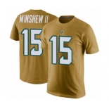 Football Men's Jacksonville Jaguars #15 Gardner Minshew II Gold Rush Pride Name & Number T-Shirt