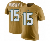 Football Men's Jacksonville Jaguars #15 Gardner Minshew II Gold Rush Pride Name & Number T-Shirt