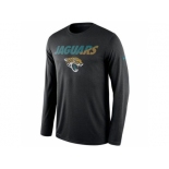 Men's Jacksonville Jaguars Nike Black Legend Staff Practice Long Sleeves Performance T-Shirt